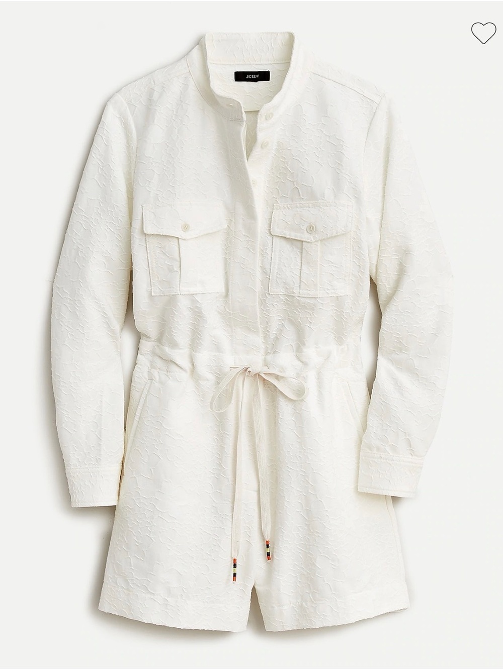 J. Crew Cream Embossed Drawstring Utility Jacket